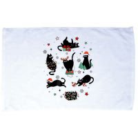 Christmas Black Cats Microfiber Hand Towel