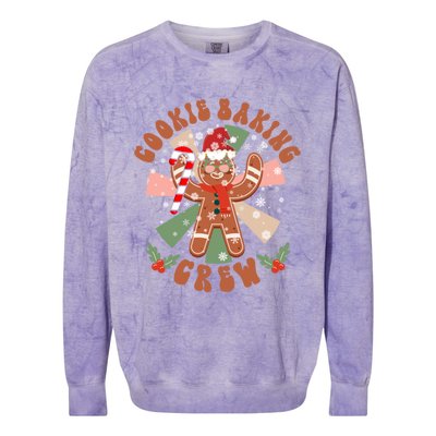 Cookie Baking Crew Groovy Retro Christmas Matching Family Gift Colorblast Crewneck Sweatshirt