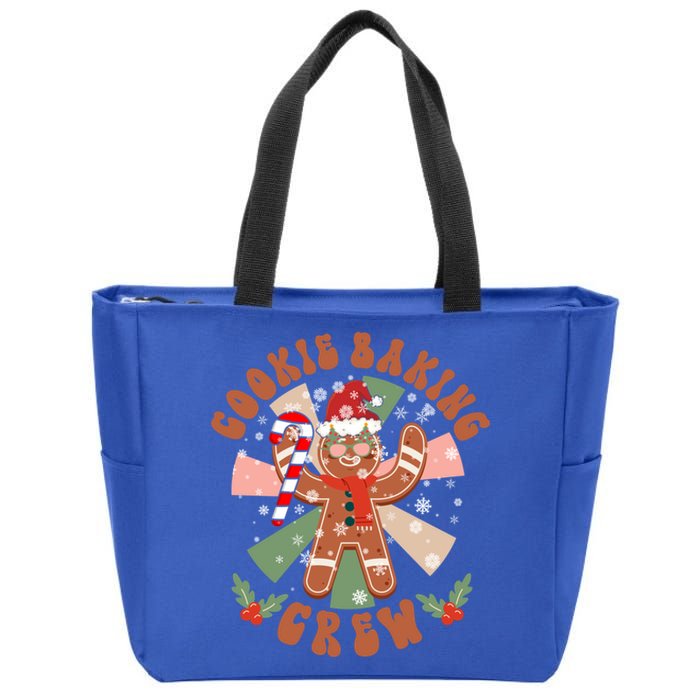 Cookie Baking Crew Groovy Retro Christmas Matching Family Gift Zip Tote Bag