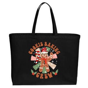 Cookie Baking Crew Groovy Retro Christmas Matching Family Gift Cotton Canvas Jumbo Tote