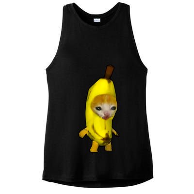 Cute Banana Cat Happy Bananacat Meme Kitty Cat Lovers Meme Ladies PosiCharge Tri-Blend Wicking Tank