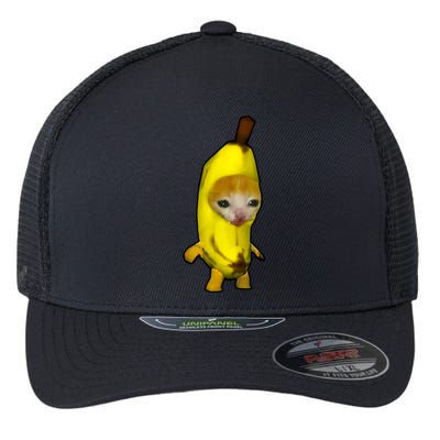Cute Banana Cat Happy Bananacat Meme Kitty Cat Lovers Meme Flexfit Unipanel Trucker Cap