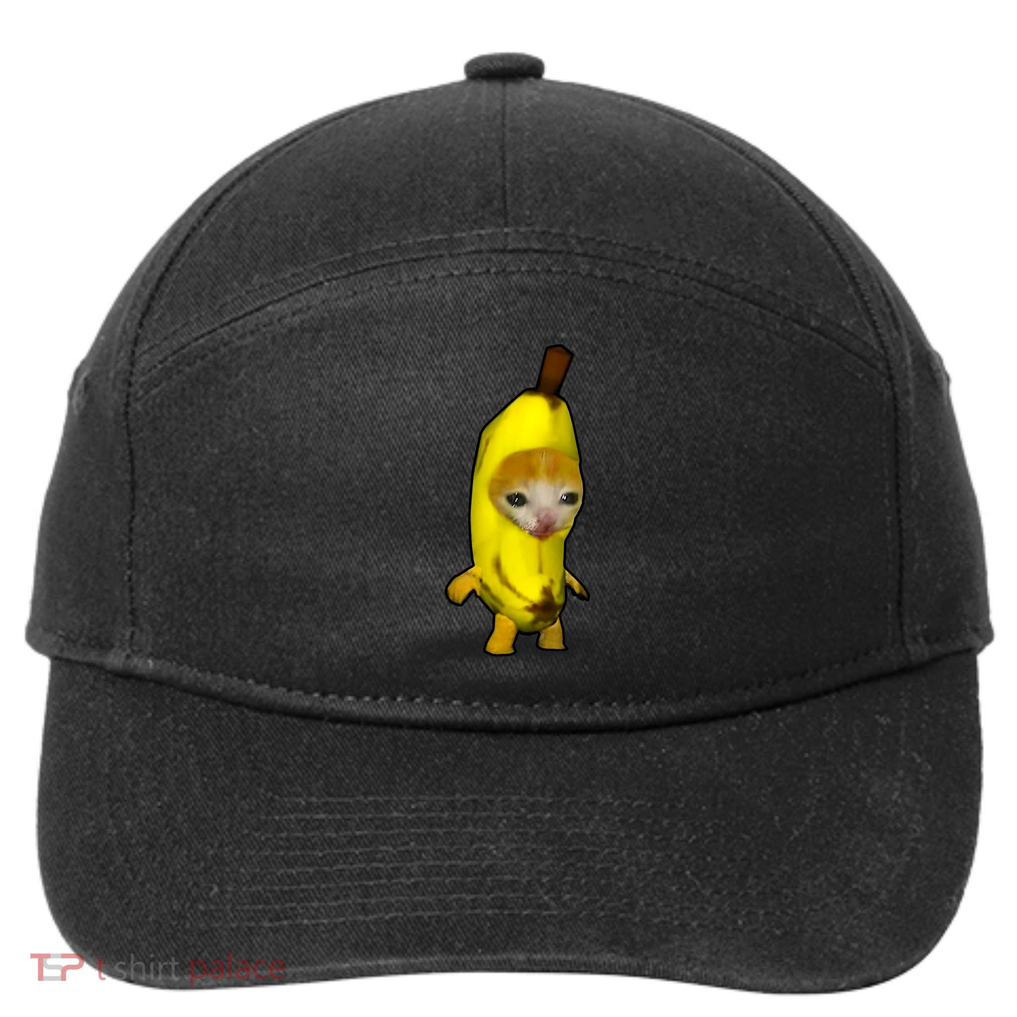 Cute Banana Cat Happy Bananacat Meme Kitty Cat Lovers Meme 7-Panel Snapback Hat