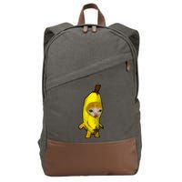 Cute Banana Cat Happy Bananacat Meme Kitty Cat Lovers Meme Cotton Canvas Backpack