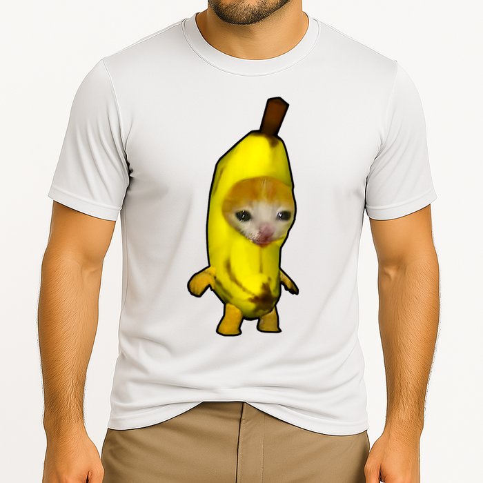 Cute Banana Cat Happy Bananacat Meme Kitty Cat Lovers Meme Cooling Performance Crew T-Shirt