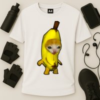 Cute Banana Cat Happy Bananacat Meme Kitty Cat Lovers Meme Cooling Performance Crew T-Shirt