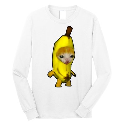 Cute Banana Cat Happy Bananacat Meme Kitty Cat Lovers Meme Long Sleeve Shirt