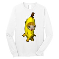 Cute Banana Cat Happy Bananacat Meme Kitty Cat Lovers Meme Long Sleeve Shirt