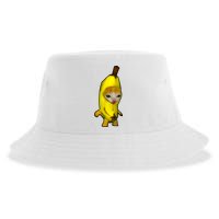 Cute Banana Cat Happy Bananacat Meme Kitty Cat Lovers Meme Sustainable Bucket Hat
