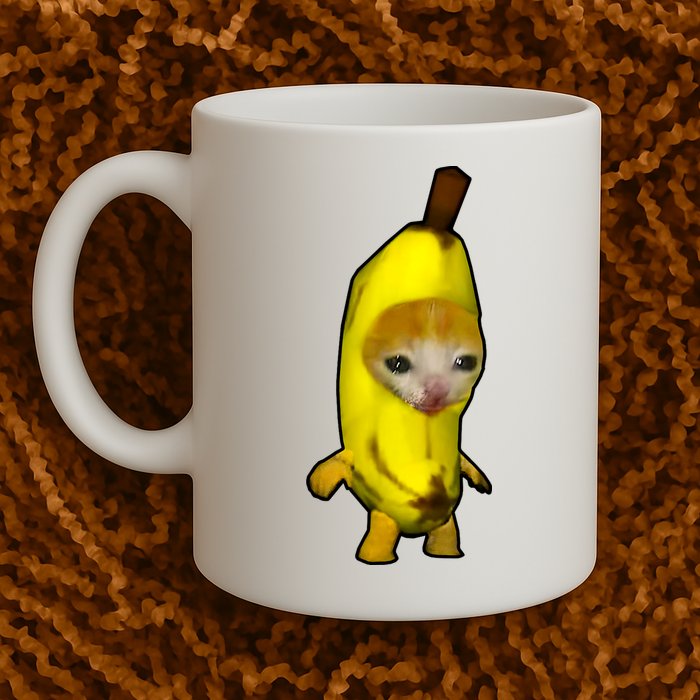 Cute Banana Cat Happy Bananacat Meme Kitty Cat Lovers Meme Mug