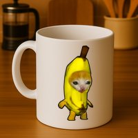 Cute Banana Cat Happy Bananacat Meme Kitty Cat Lovers Meme Mug
