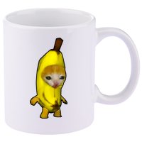 Cute Banana Cat Happy Bananacat Meme Kitty Cat Lovers Meme 11oz C Handle Ceramic Mug