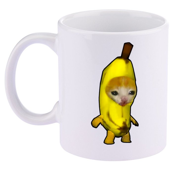 Cute Banana Cat Happy Bananacat Meme Kitty Cat Lovers Meme 11oz C Handle Ceramic Mug