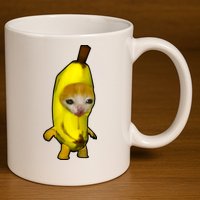 Cute Banana Cat Happy Bananacat Meme Kitty Cat Lovers Meme 11oz C Handle Ceramic Mug