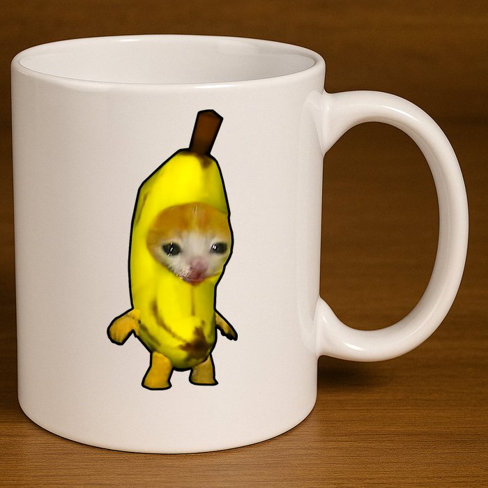 Cute Banana Cat Happy Bananacat Meme Kitty Cat Lovers Meme 11oz C Handle Ceramic Mug