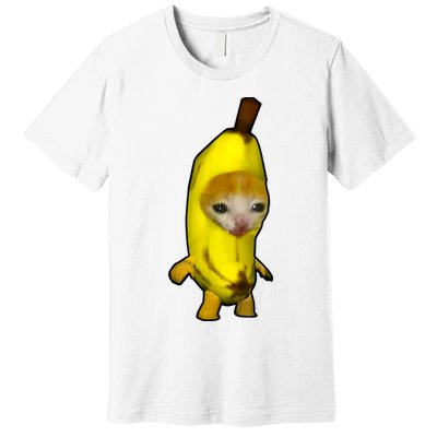 Cute Banana Cat Happy Bananacat Meme Kitty Cat Lovers Meme Premium T-Shirt