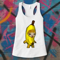Cute Banana Cat Happy Bananacat Meme Kitty Cat Lovers Meme Womens Tank Top