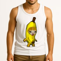Cute Banana Cat Happy Bananacat Meme Kitty Cat Lovers Meme Tank Top