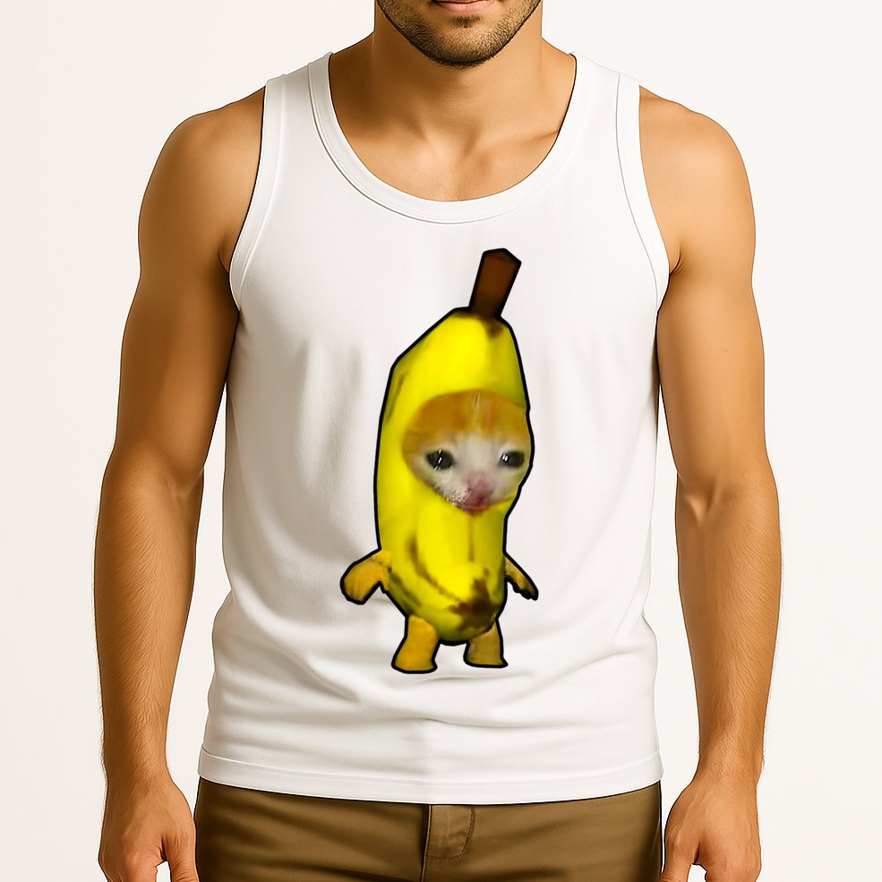 Cute Banana Cat Happy Bananacat Meme Kitty Cat Lovers Meme Tank Top