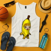 Cute Banana Cat Happy Bananacat Meme Kitty Cat Lovers Meme Tank Top