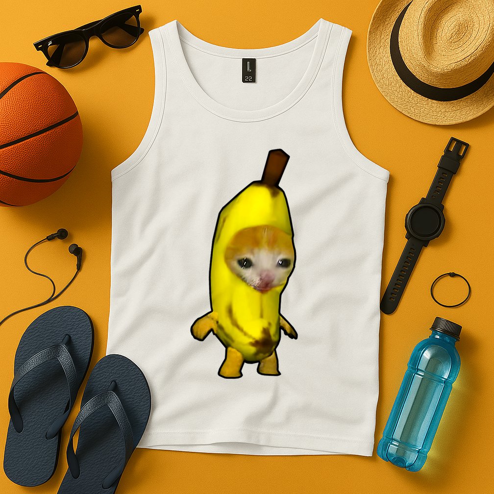 Cute Banana Cat Happy Bananacat Meme Kitty Cat Lovers Meme Tank Top