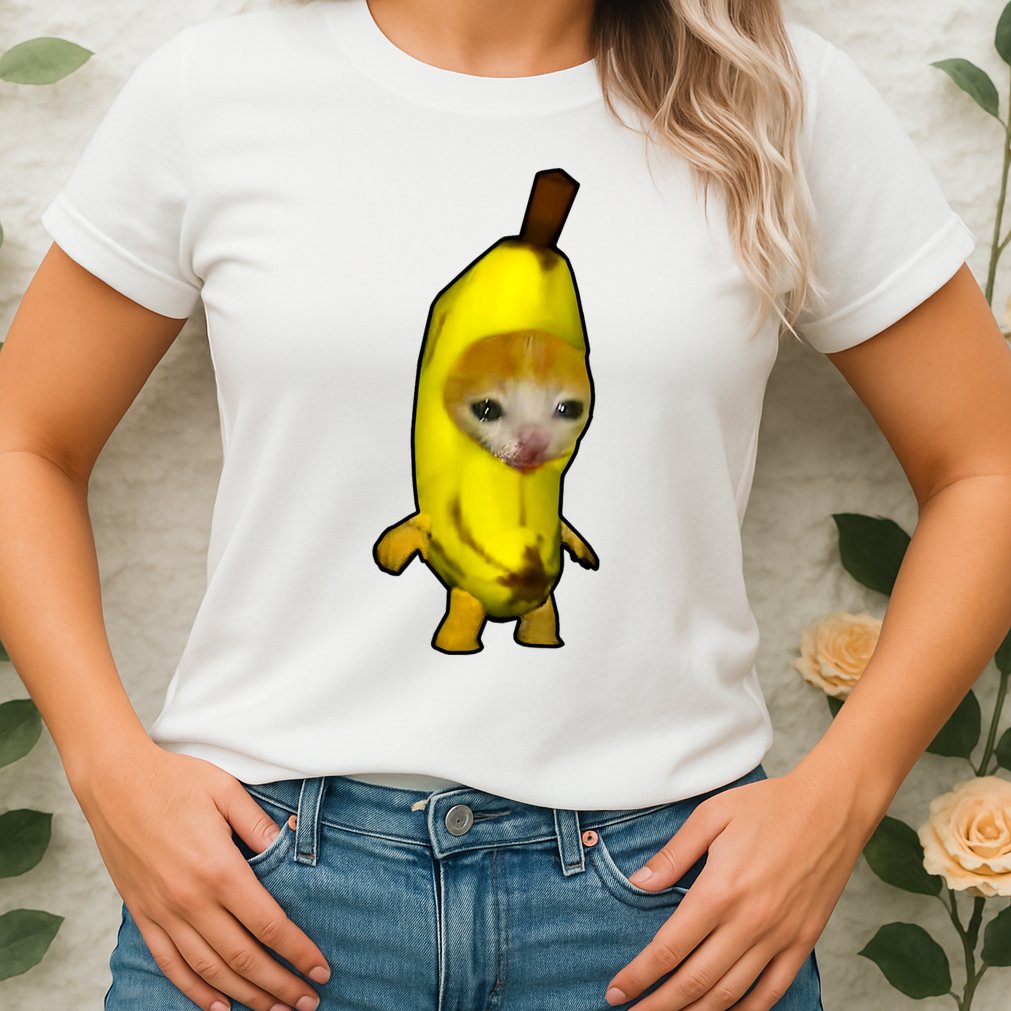 Cute Banana Cat Happy Bananacat Meme Kitty Cat Lovers Meme Womens T-Shirt