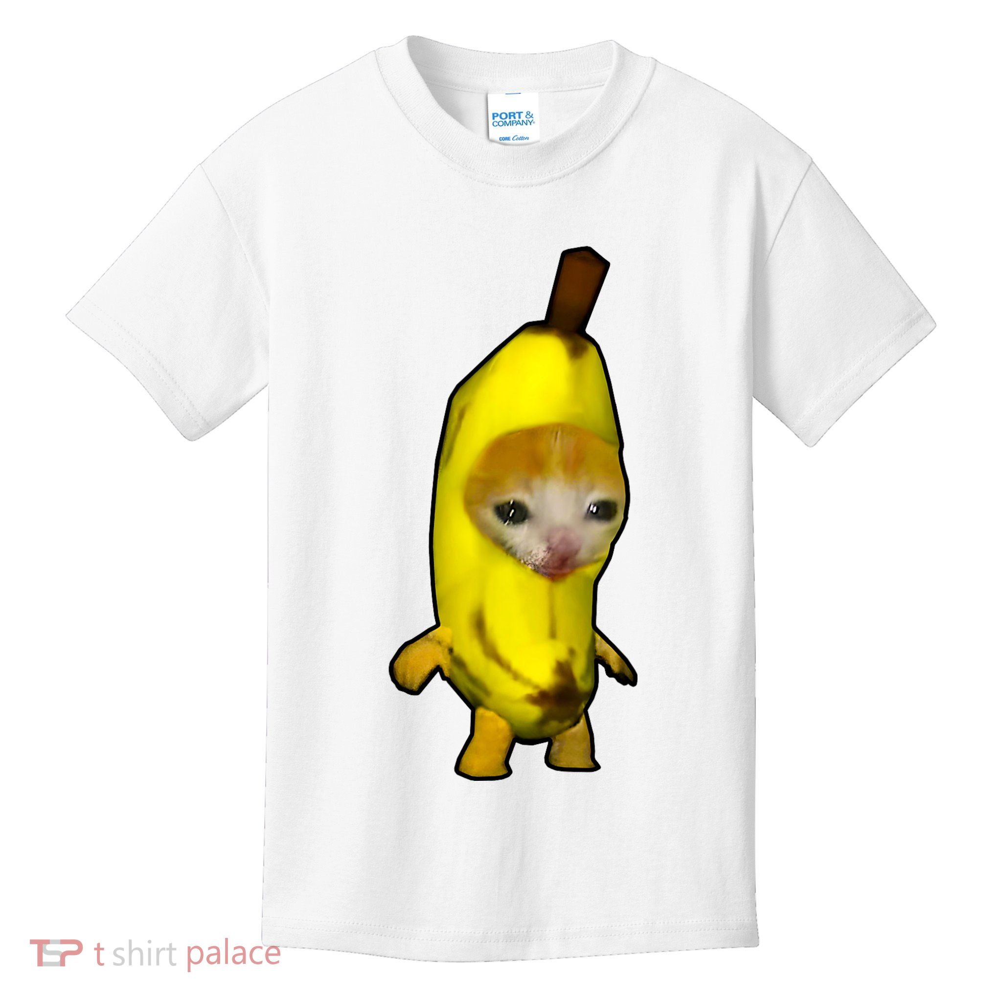 Cute Banana Cat Happy Bananacat Meme Kitty Cat Lovers Meme Kids T-Shirt