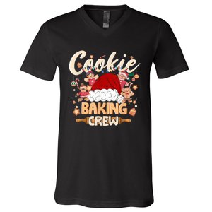 Cookie Baking Crew Shirt Christmas Santa Gingerbread Xmas V-Neck T-Shirt