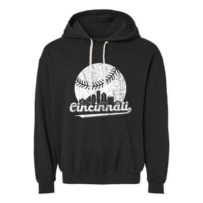 Cincinnati Baseball Classic Retro Vintage Garment-Dyed Fleece Hoodie