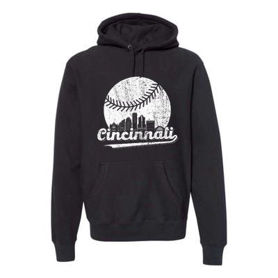 Cincinnati Baseball Classic Retro Vintage Premium Hoodie