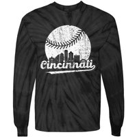 Cincinnati Baseball Classic Retro Vintage Tie-Dye Long Sleeve Shirt