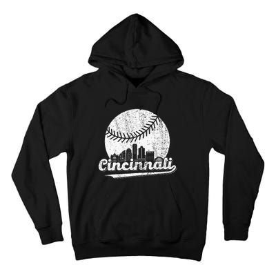 Cincinnati Baseball Classic Retro Vintage Tall Hoodie