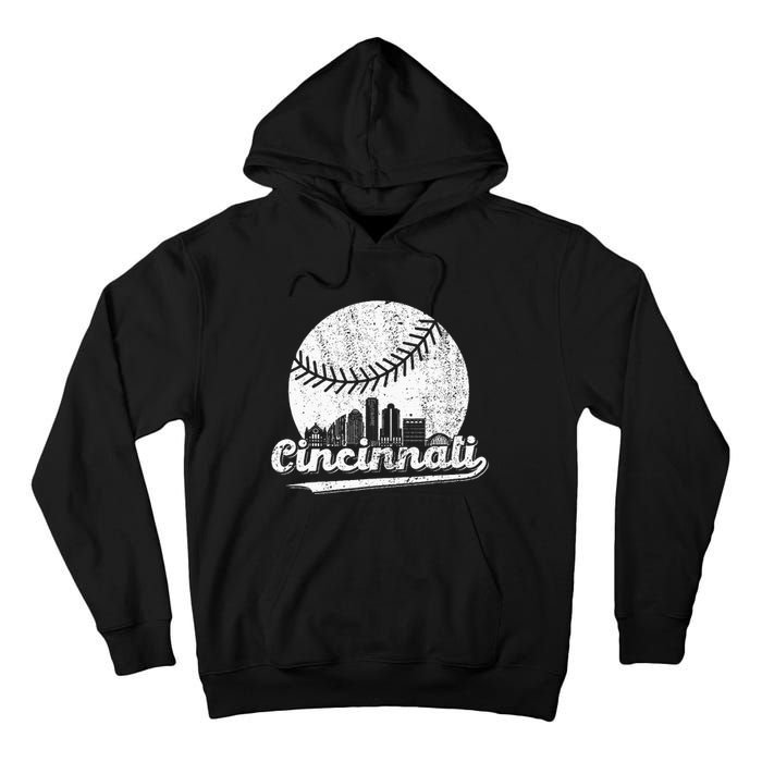 Cincinnati Baseball Classic Retro Vintage Tall Hoodie