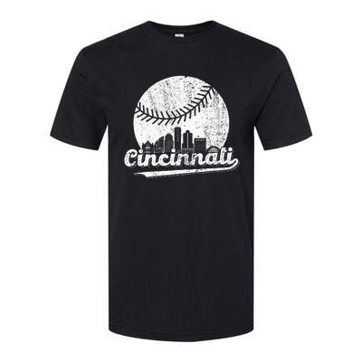 Cincinnati Baseball Classic Retro Vintage Softstyle CVC T-Shirt