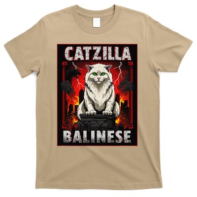 Catzilla Balinese Cat Meme Parody Art T-Shirt