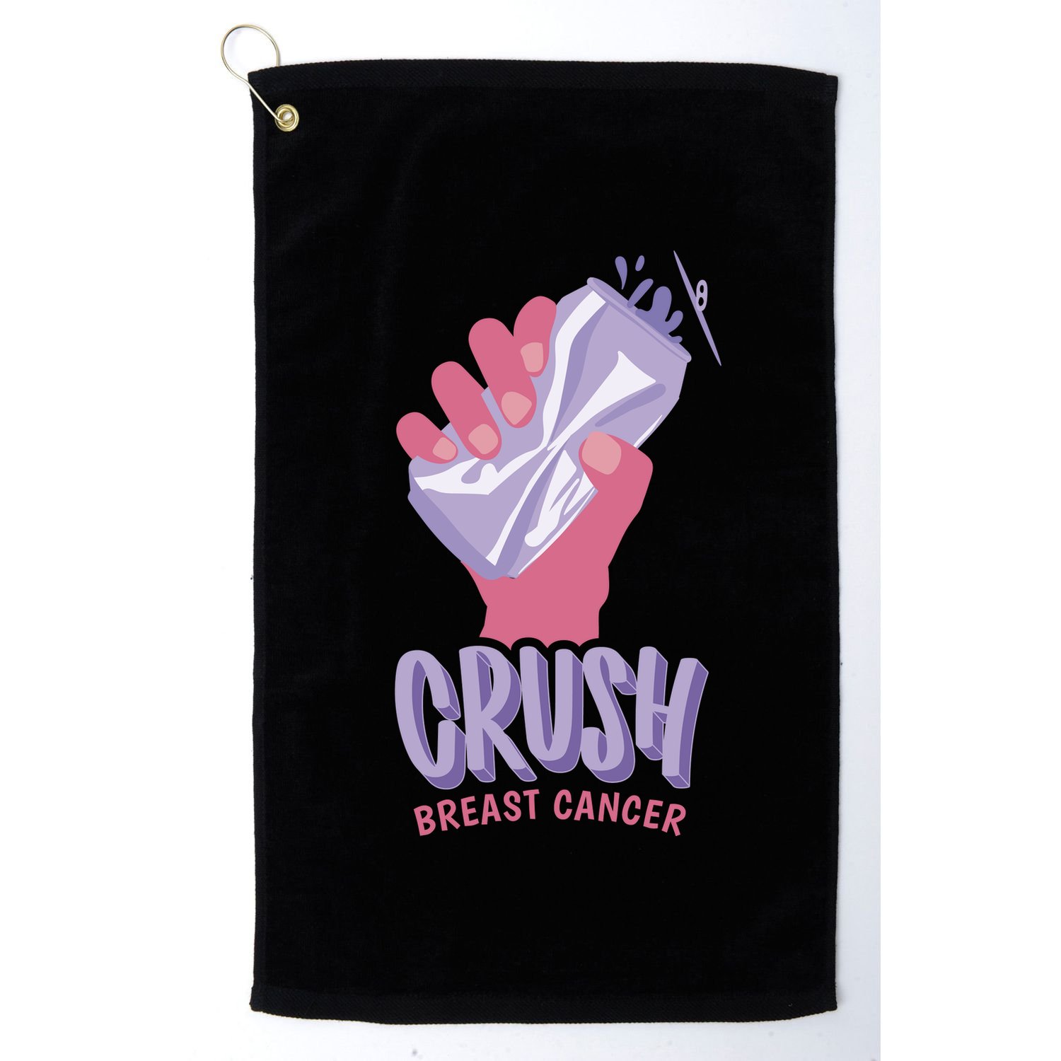 Crush Breast Cancer Can Golf Towel