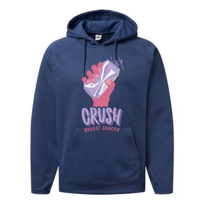 Crush Breast Cancer Can Performance Fleece Hoodie