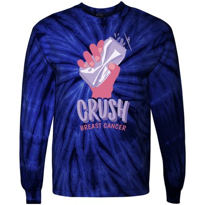 Crush Breast Cancer Can Tie-Dye Long Sleeve Shirt