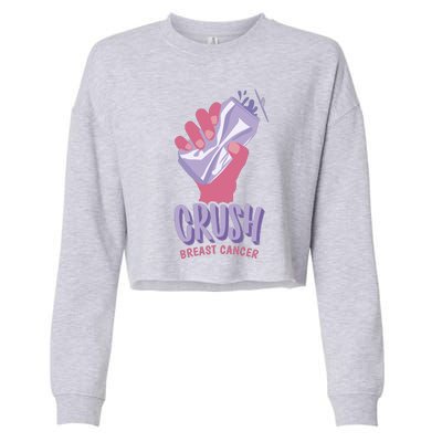 Crush Breast Cancer Can Cropped Pullover Crew