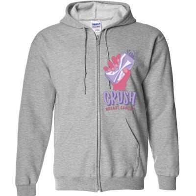 Crush Breast Cancer Can Full Zip Hoodie