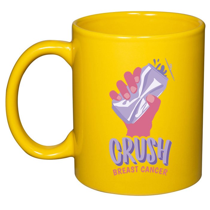 Crush Breast Cancer Can 11oz C Handle Ceramic Mug