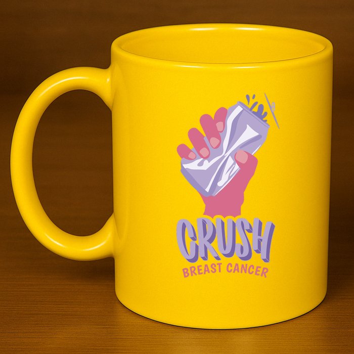Crush Breast Cancer Can 11oz C Handle Ceramic Mug