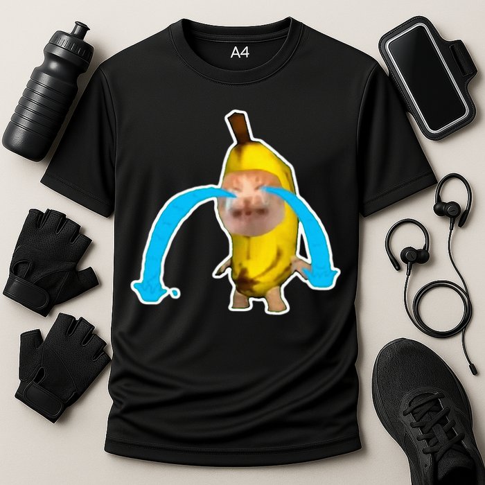 Crying Banana Cat Meme Performance Shirt