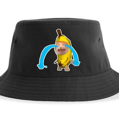 Crying Banana Cat Meme Sustainable Bucket Hat