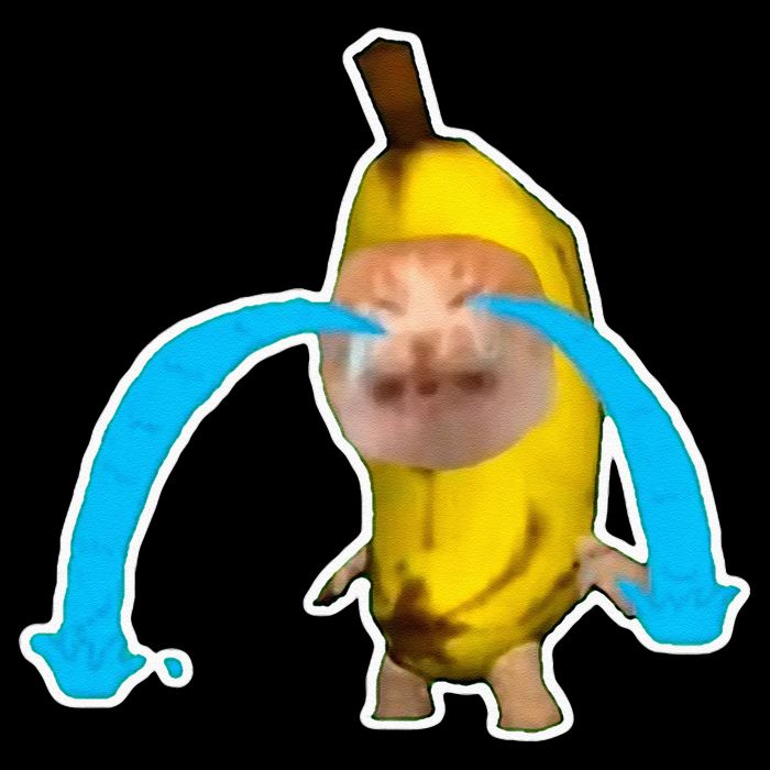 Crying Banana Cat Meme Button