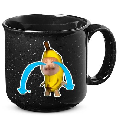 Crying Banana Cat Meme 15oz Campfire Ceramic Mug