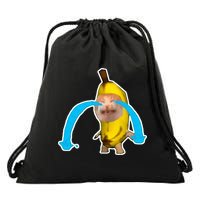 Crying Banana Cat Meme Drawstring Bag