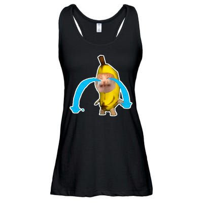 Crying Banana Cat Meme Ladies Essential Flowy Tank