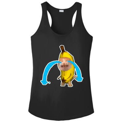 Crying Banana Cat Meme Ladies PosiCharge Competitor Racerback Tank