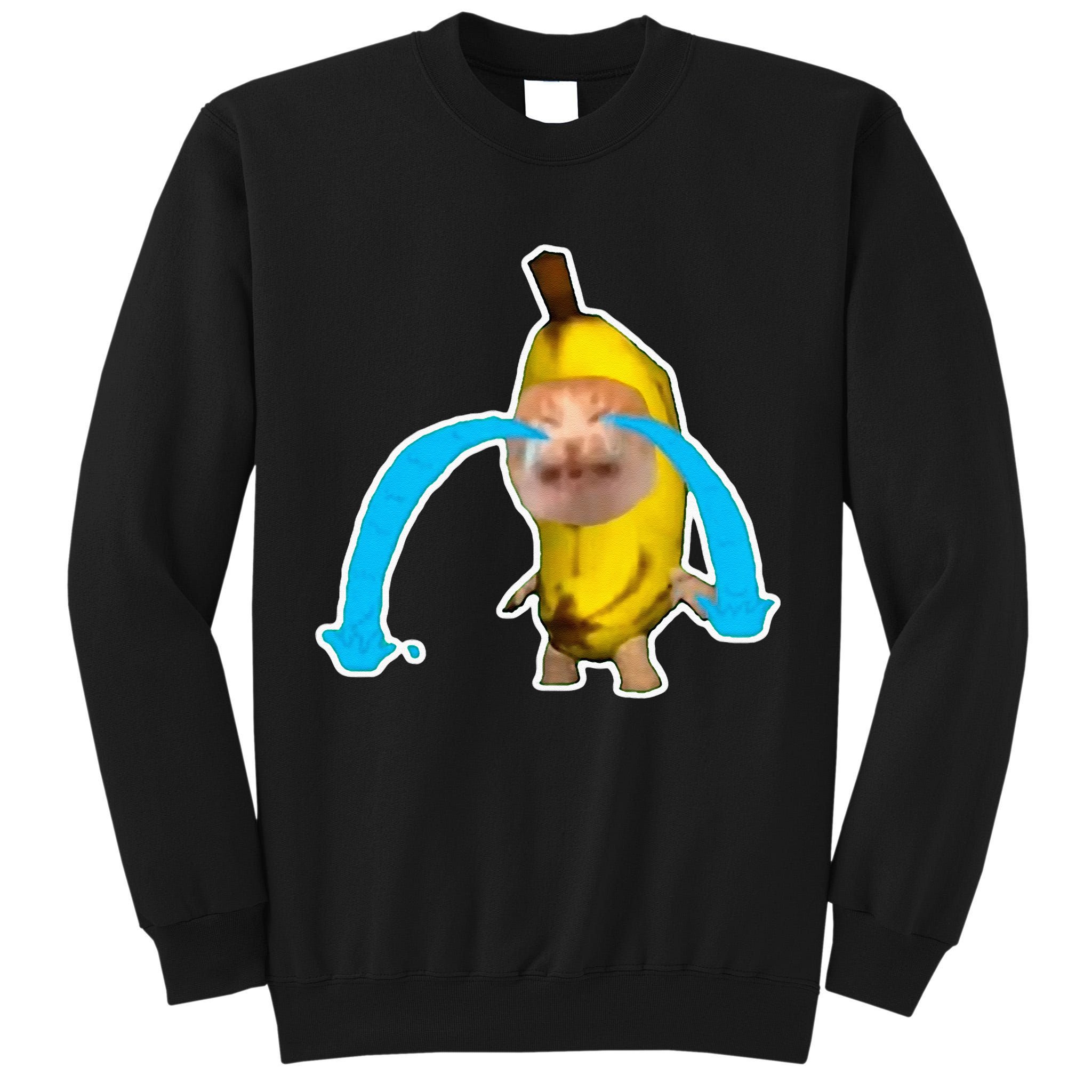Crying Banana Cat Meme Tall Sweatshirt